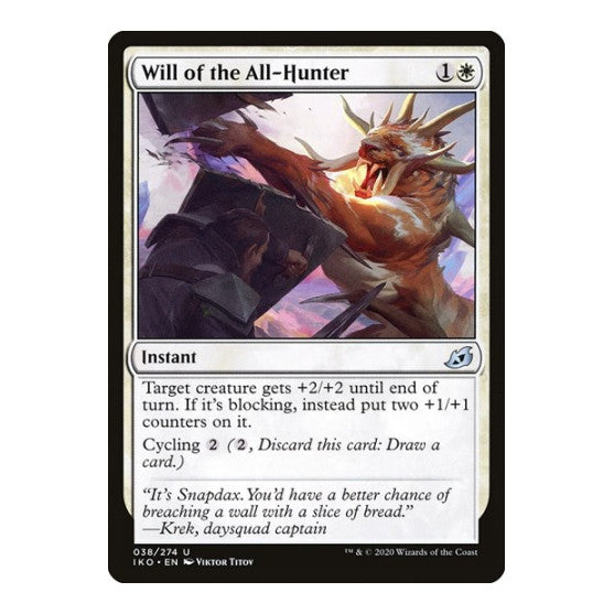 Will of the All Hunter (IKO) #38 Uncommon (Foil Lightly Played) Ikoria: Lair of Behemoths Magic: The Gathering: 2020