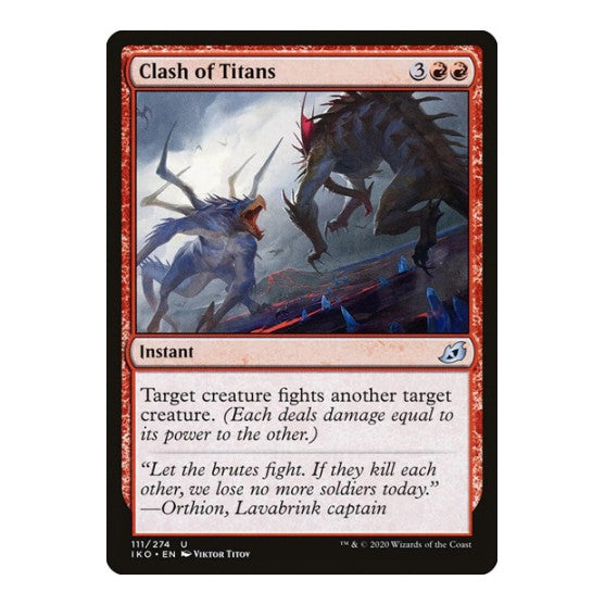 Clash of Titans (IKO) #111 Uncommon (Foil Lightly Played) Ikoria: Lair of Behemoths Magic: The Gathering: 2020