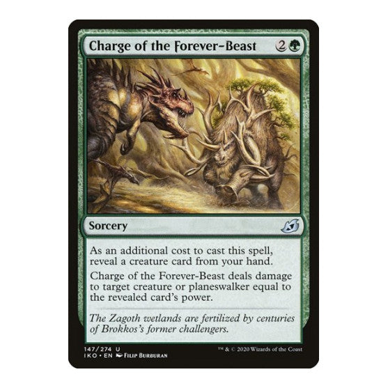 Charge of the Forever Beast (IKO) #147 Uncommon (Foil Lightly Played) Ikoria: Lair of Behemoths Magic: The Gathering: 2020
