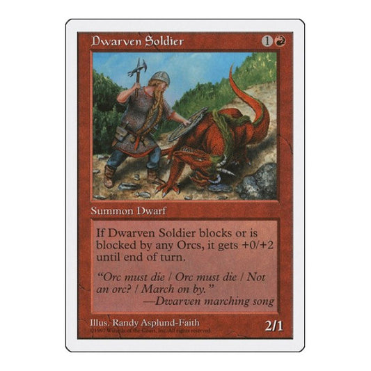 Dwarven Soldier (5ED) #221 Common (Moderately Played) Fifth Edition Magic: The Gathering: 1997