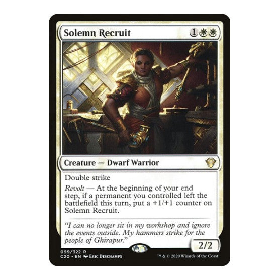 Solemn Recruit (C20) #99 Rare (Near Mint) Commander 2020 Magic: The Gathering: 2020