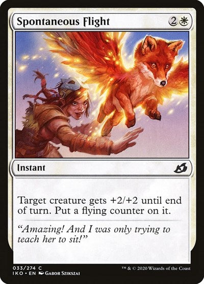 Spontaneous Flight (IKO) #33 Common (Foil Lightly Played) Ikoria: Lair of Behemoths Magic: The Gathering: 2020