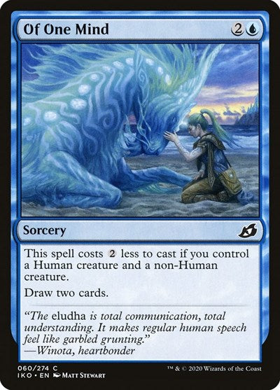 Of One Mind (IKO) #60 Common (Foil Lightly Played) Ikoria: Lair of Behemoths Magic: The Gathering: 2020