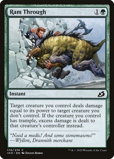 Ram Through (IKO) #170 Common (Foil Lightly Played) Ikoria: Lair of Behemoths Magic: The Gathering: 2020