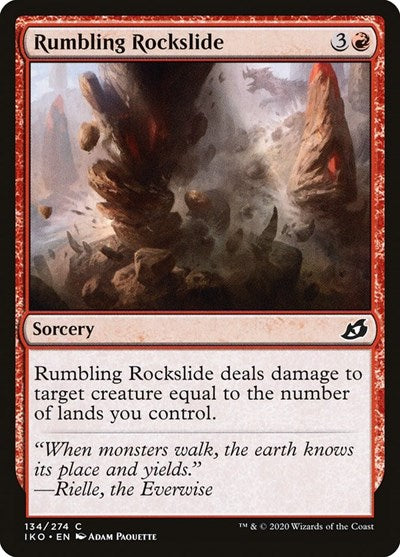 Rumbling Rockslide (IKO) #134 Common Ikoria: Lair of Behemoths Magic: The Gathering: 2020