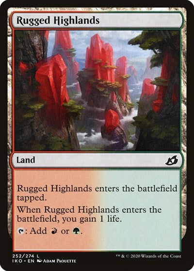 Rugged Highlands (IKO) #252 Land (Foil Lightly Played) Ikoria: Lair of Behemoths Magic: The Gathering: 2020