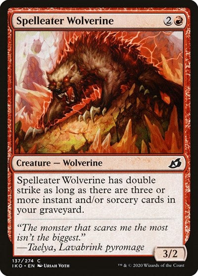 Spelleater Wolverine (IKO) #137 Common (Foil Lightly Played) Ikoria: Lair of Behemoths Magic: The Gathering: 2020