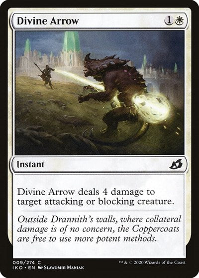 2020 Magic: Ikoria: Lair of Behemoths (IKO) - Divine Arrow (#9, Common) (Foil, Lightly Played)