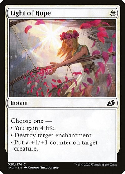 2020 Magic: Ikoria: Lair of Behemoths (IKO) - Light of Hope (#20, Common) (Foil, Lightly Played)