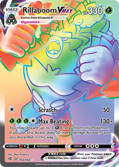 Rillaboom VMAX Secret (SWSH02) #193/192 Secret Rare (Holofoil Near Mint) SWSH02: Rebel Clash Pokemon: 2020