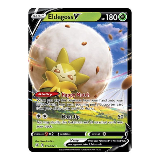 Eldegoss V (SWSH02) #019/192 Ultra Rare (Holofoil Lightly Played) SWSH02: Rebel Clash Pokemon: 2020