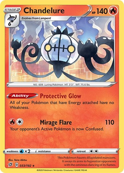 Chandelure (SWSH02) #033/192 Holo Rare (Holofoil Lightly Played) SWSH02: Rebel Clash Pokemon: 2020
