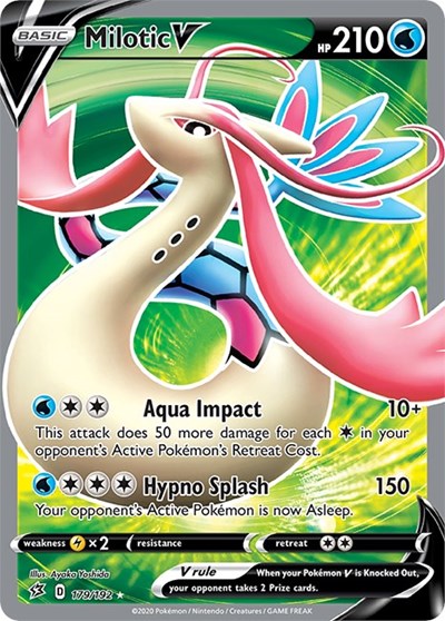 Milotic V Full Art (SWSH02) #179/192 Ultra Rare (Holofoil Near Mint) SWSH02: Rebel Clash Pokemon: 2020