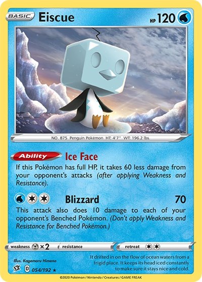 Eiscue (SWSH02) #054/192 Holo Rare (Holofoil Near Mint) SWSH02: Rebel Clash Pokemon: 2020