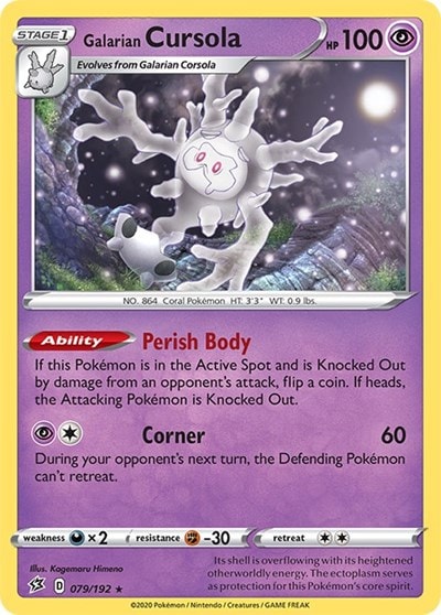 Galarian Cursola (SWSH02) #079/192 Holo Rare (Holofoil Near Mint) SWSH02: Rebel Clash Pokemon: 2020