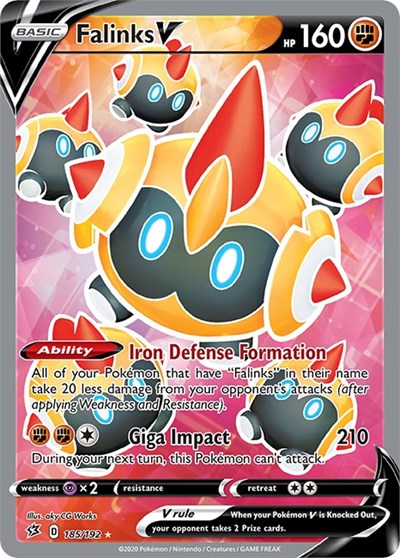 Falinks V Full Art (SWSH02) #185/192 Ultra Rare (Holofoil Near Mint) SWSH02: Rebel Clash Pokemon: 2020