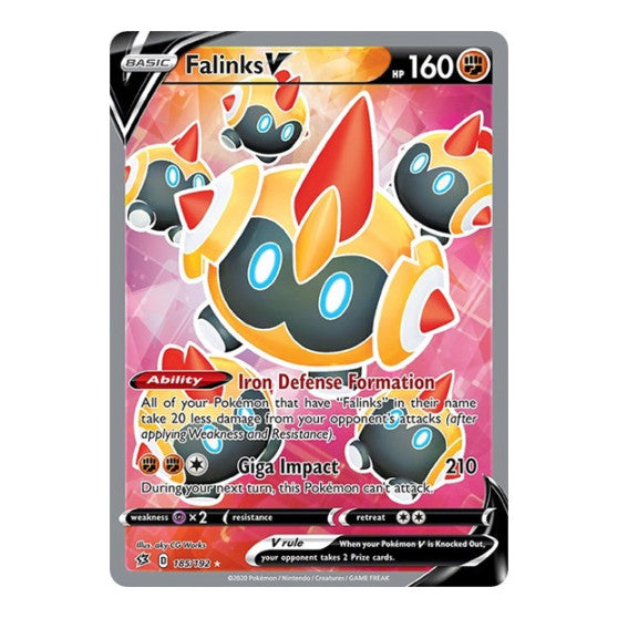 Falinks V Full Art (SWSH02) #185/192 Ultra Rare (Holofoil Near Mint) SWSH02: Rebel Clash Pokemon: 2020