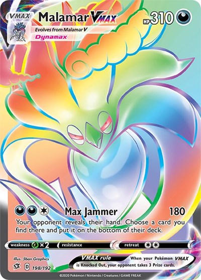 Malamar VMAX Secret (SWSH02) #198/192 Secret Rare (Holofoil Near Mint) SWSH02: Rebel Clash Pokemon: 2020