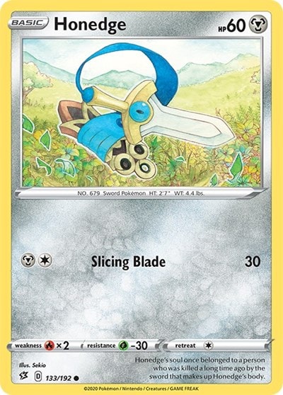 Honedge (SWSH02) #133/192 Common (Reverse Holofoil Near Mint) SWSH02: Rebel Clash Pokemon: 2020