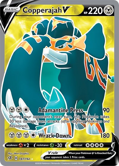 Copperajah V Full Art (SWSH02) #187/192 Ultra Rare SWSH02: Rebel Clash Pokemon: 2020