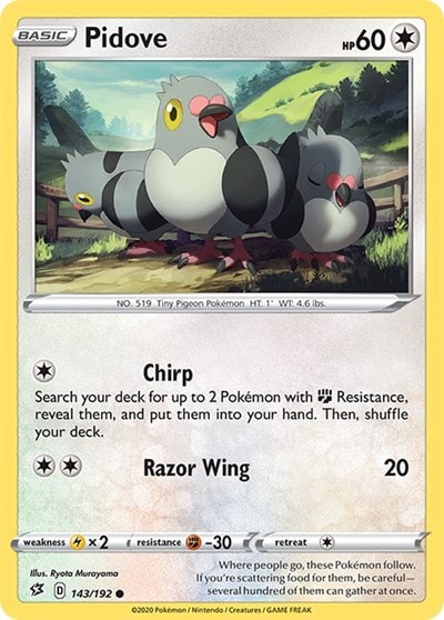 Pidove (SWSH02) #143/192 Common (Reverse Holofoil Near Mint) SWSH02: Rebel Clash Pokemon: 2020