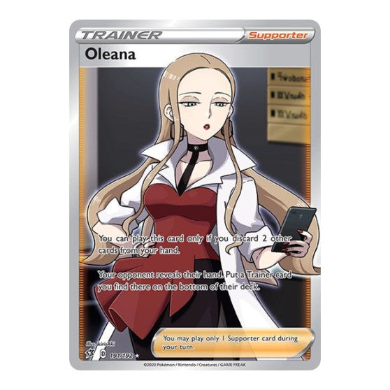 Oleana Full Art (SWSH02) #191/192 Ultra Rare (Holofoil Near Mint) SWSH02: Rebel Clash Pokemon: 2020