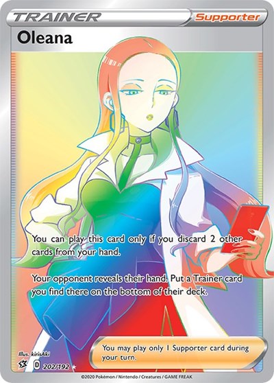 Oleana Secret (SWSH02) #202/192 Secret Rare (Holofoil Near Mint) SWSH02: Rebel Clash Pokemon: 2020