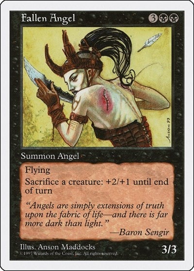 Fallen Angel (5ED) #161 Uncommon (Heavily Played) Fifth Edition Magic: The Gathering: 1997