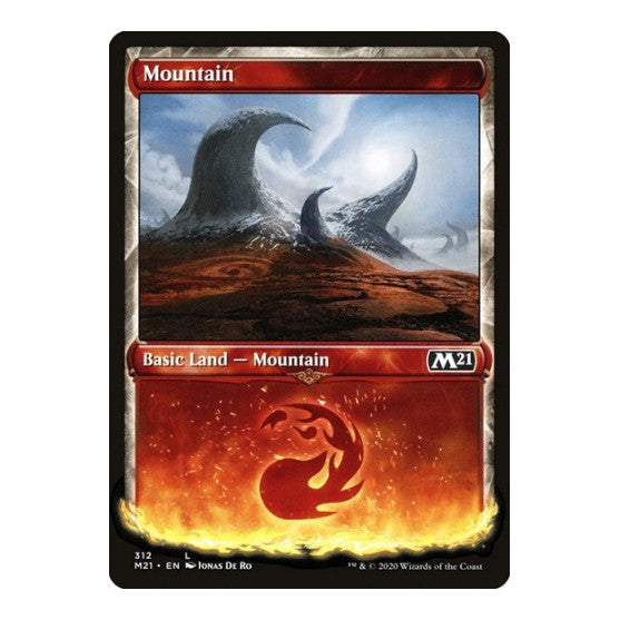 Mountain Showcase (M21) #312 Land (Foil Lightly Played) Core Set 2021 Magic: The Gathering: 2020