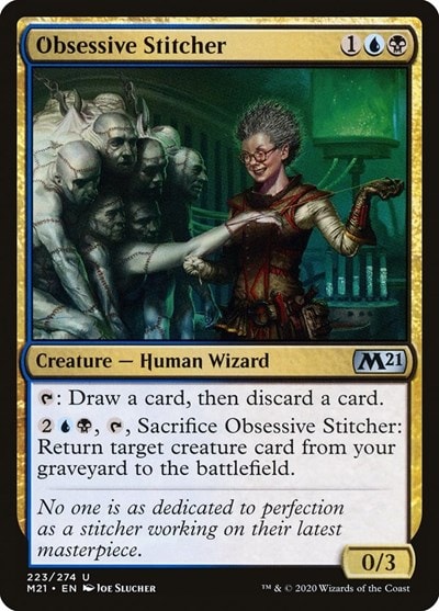 Obsessive Stitcher (M21) #223 Uncommon (Lightly Played) Core Set 2021 Magic: The Gathering: 2020