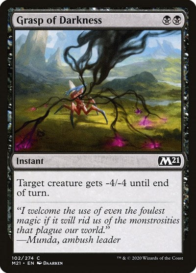 Grasp of Darkness (M21) #102 Common (Foil Lightly Played) Core Set 2021 Magic: 2020