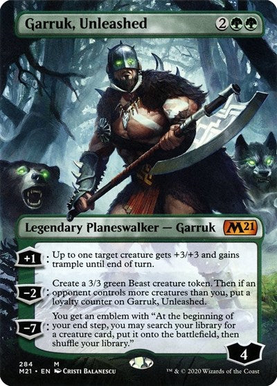 Garruk Unleashed Borderless (M21) #284 Mythic Rare (Near Mint) Core Set 2021 Magic: The Gathering: 2020