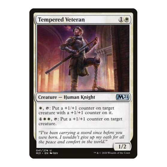 Tempered Veteran (M21) #41 Uncommon (Lightly Played) Core Set 2021 Magic: The Gathering: 2020