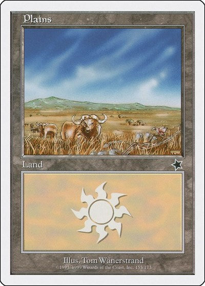 Plains 155 (S99) #155 Land Starter 1999 Magic: The Gathering: 1999
