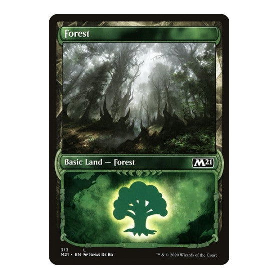 Forest Showcase (M21) #313 Land (Foil Lightly Played) Core Set 2021 Magic: The Gathering: 2020