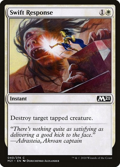 Swift Response (M21) #40 Common (Foil Lightly Played) Core Set 2021 Magic: The Gathering: 2020