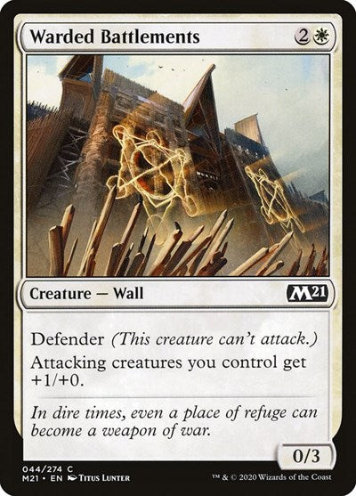 Warded Battlements (M21) #44 Common (Lightly Played) Core Set 2021 Magic: The Gathering: 2020