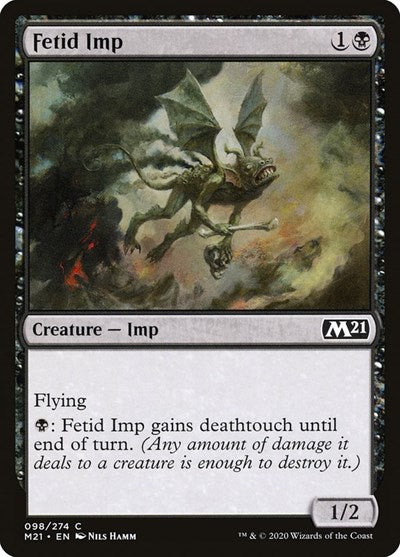 Fetid Imp (M21) #98 Common (Foil Lightly Played) Core Set 2021 Magic: The Gathering: 2020