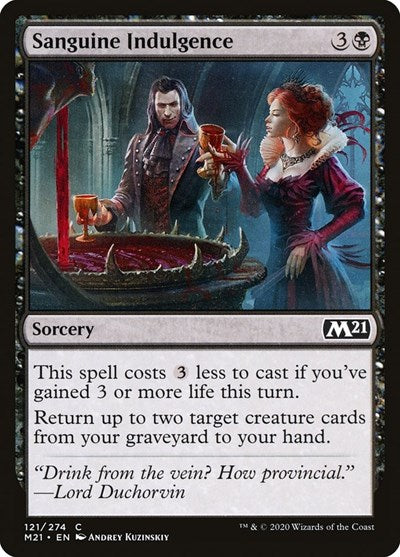 Sanguine Indulgence (M21) #121 Common (Lightly Played) Core Set 2021 Magic: The Gathering: 2020