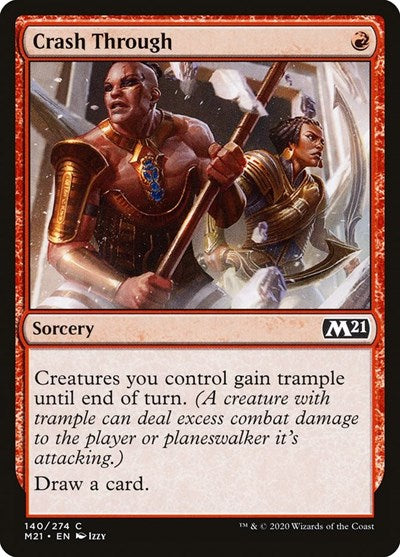Crash Through (M21) #140 Common (Foil Lightly Played) Core Set 2021 Magic: The Gathering: 2020