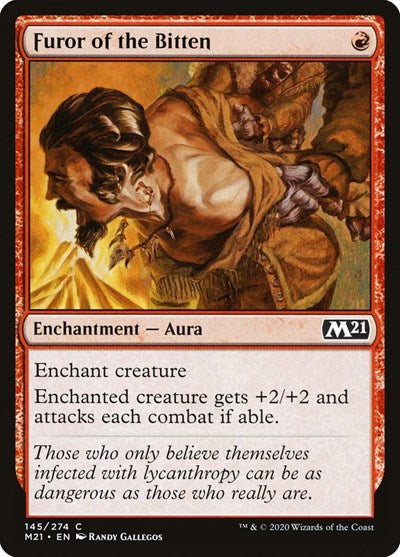 Furor of the Bitten (M21) #145 Common (Foil Lightly Played) Core Set 2021 Magic: The Gathering: 2020