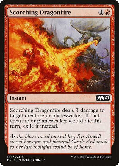Scorching Dragonfire (M21) #158 Common (Foil Lightly Played) Core Set 2021 Magic: The Gathering: 2020