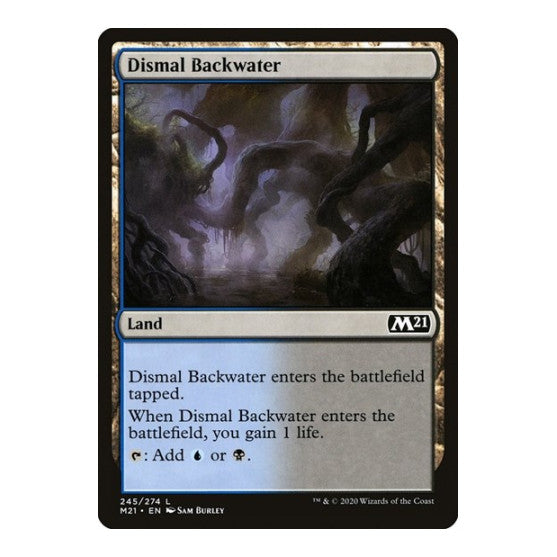 Dismal Backwater (M21) #245 Land (Lightly Played) Core Set 2021 Magic: The Gathering: 2020