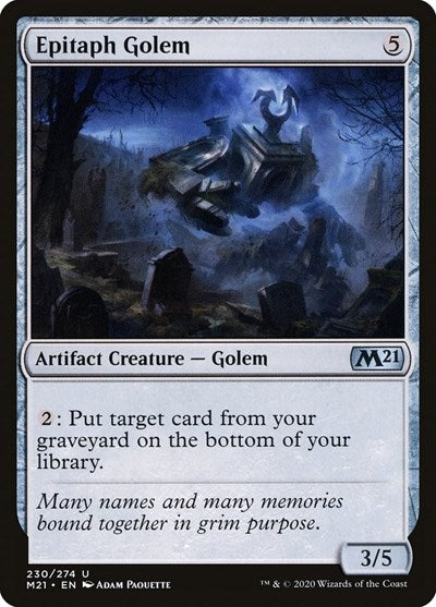 Epitaph Golem (M21) #230 Uncommon (Lightly Played) Core Set 2021 Magic: The Gathering: 2020