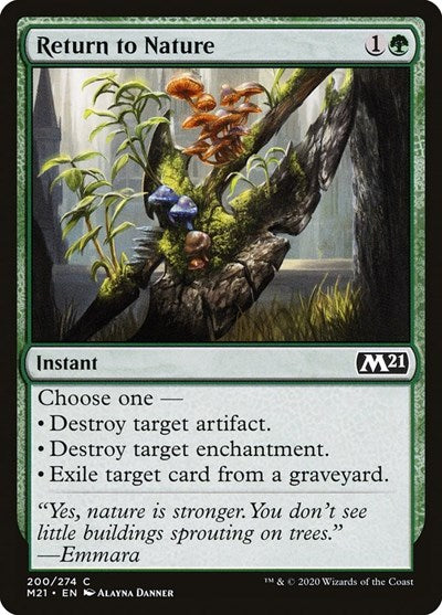 Return to Nature (M21) #200 Common (Foil Lightly Played) Core Set 2021 Magic: The Gathering: 2020