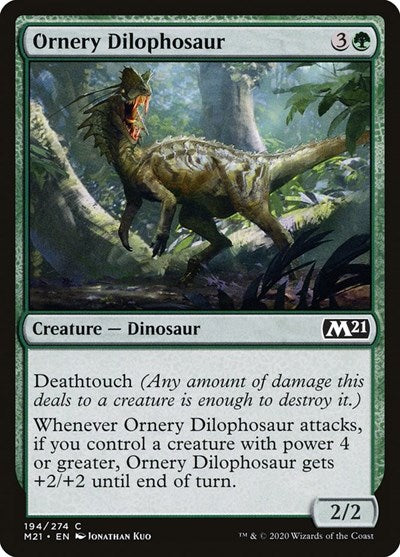 Ornery Dilophosaur (M21) #194 Common (Lightly Played) Core Set 2021 Magic: The Gathering: 2020