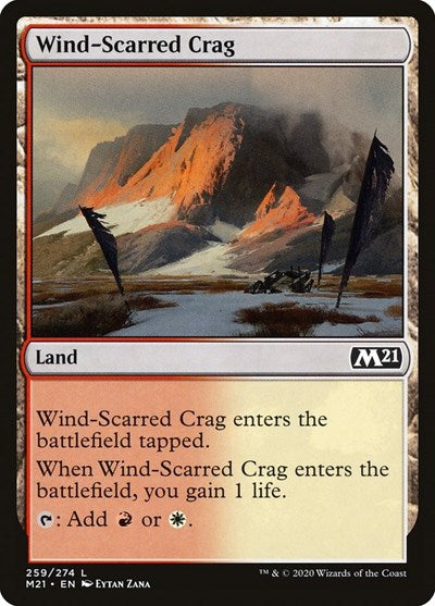 Wind Scarred Crag (M21) #259 Land (Foil Lightly Played) Core Set 2021 Magic: 2020