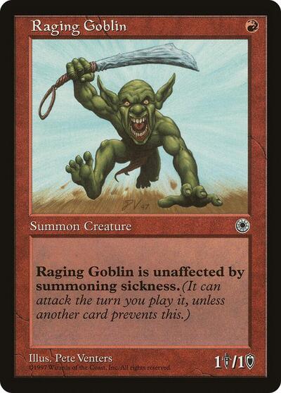 Raging Goblin (POR) #145† Common Portal Magic: The Gathering: 1997