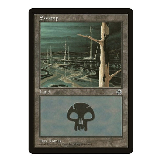 Swamp (White Tree) (POR) #206 Land (Heavily Played) Portal Magic: The Gathering: 1997
