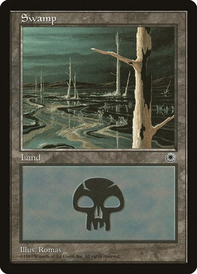 Swamp White Tree (POR) #206 Land (Heavily Played) Portal Magic: The Gathering: 1997